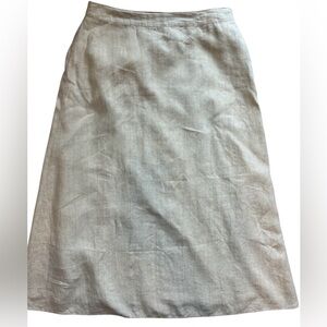 Vtg New TALBOTS 99% Linen Circle Skirt Neutral Metallic Aline Cottage 12
